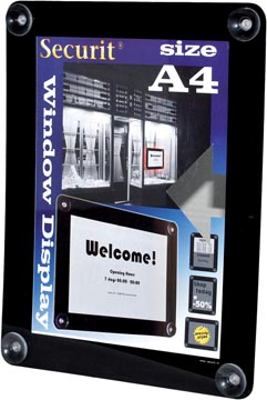 [TIM-4248382] Posterframe vitrine Securit A4 met zuignappen zwart