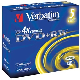 [TIM-43229] DVD+RW Verbatim 4,7GB 4X jewel case (5)