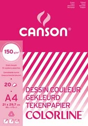 [TIM-4337252] Tekenpapier blok Canson A4 150gr assorti 20 vel