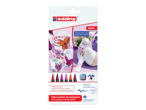 [TIM-4535000] Porselein-penseelstift Edding 4200 1-4mm assorti warme kleuren (6)