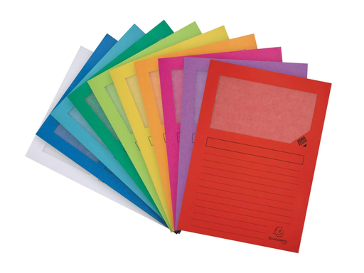 [TIM-50250E] L-map Exacompta Forever karton A4 120g met venster assorti felle kleur(25)