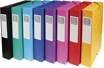 [TIM-50600E] Elastobox Exacompta karton A4 60mm assorti
