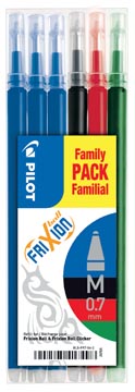 [TIM-525643] Vulling Pilot voor gelroller FriXion Ball (Clicker) medium assorti klassiek met groen (6)