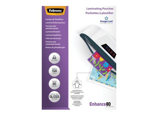 [TIM-5306002] Lamineerhoes Fellowes ImageLast Enhance A5 2x80µ (100)