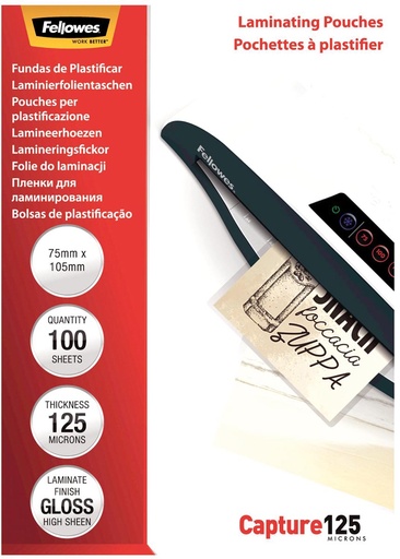 [TIM-5306901] Lamineerhoes Fellowes ImageLast Capture 75x105mm 2x125µ (100)