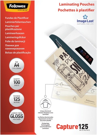 [TIM-5307407] Lamineerhoes Fellowes ImageLast Capture A4 2x125µ (100)