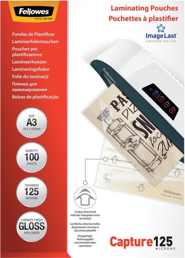 [TIM-5307506] Lamineerhoes Fellowes ImageLast Capture A3 2x125µ (100)