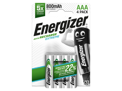 [TIM-5354168] Batterij Energizer Extreme oplaadbaar AAA 800mAh (4)