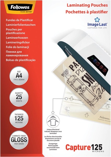 [TIM-53963] Lamineerhoes Fellowes ImageLast Capture A4 2x125µ (25)