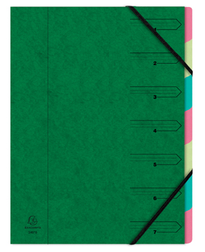 [TIM-54073E] Sorteermap Exacompta karton A4 7-vaks groen
