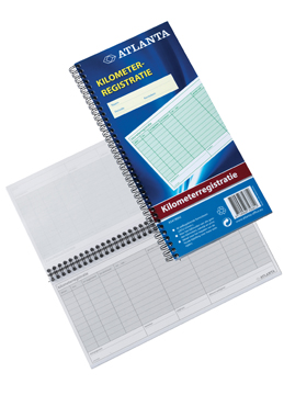[TIM-5419042] Kilometerregistratie Atlanta Nederlandstalig 14x29,7cm 2-voud 40sets