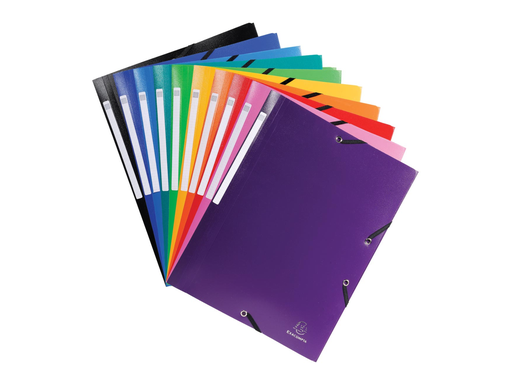 [TIM-55800E] Elastomap Exacompta opaak PP met 3 kleppen A4 assorti