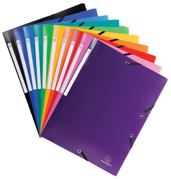 [TIM-55800E] Elastomap Exacompta opaak PP met 3 kleppen A4 assorti