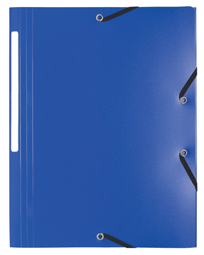 [TIM-55802E] Elastomap 3 kleppen Exacompta PP A4 blauw