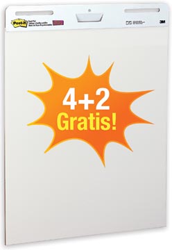 [TIM-559VP42] Papierblok voor flipchart Post-It blanco 635x775mm 30vel 4+2 gratis