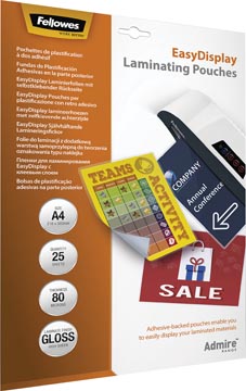 [TIM-5601703] Lamineerhoes Fellowes Admire EasyDisplay A4 2x80µ (25)