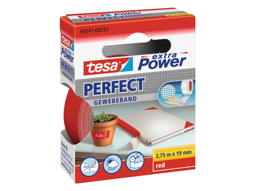 [TIM-56341R] Textieltape Tesa 19mmx2,75m rood
