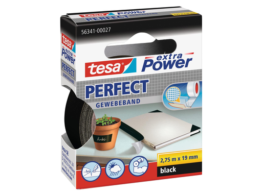 [TIM-56341Z] Textieltape Tesa 19mmx2,75m zwart