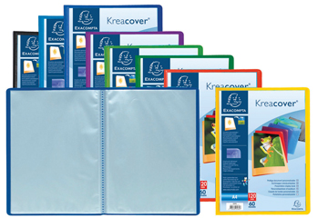 [TIM-5660E] Personaliseerbaar showalbum Exacompta Kreacover PP A4 60 tassen assorti