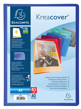 [TIM-5740E] Personaliseerbaar showalbum Exacompta Kreacover PP A4 40 tassen assorti