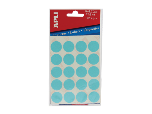 [TIM-581164] Etiketten Apli Ø 19mm blauw (100)