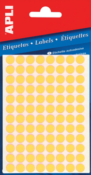 [TIM-581190] Etiketten Apli Ø 8mm fluo geel (288)