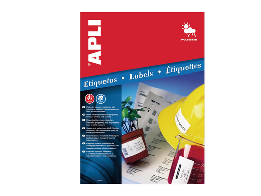 [TIM-581226W] Etiketten Apli polyester weerbestendig 24 etik/bl 64,6x33,8mm (20)