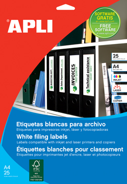 [TIM-581233] Etiketten Apli ronde hoeken 04 etik/bl 190x61mm (25)