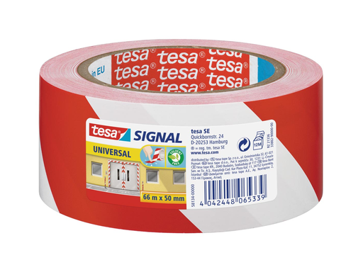 [TIM-5813400] Signalisatietape Tesa 50mmx60m rood/wit