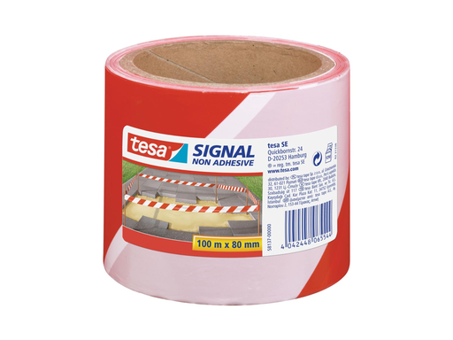 [TIM-5813700] Afzetlint Tesa 80mmx100m rood/wit