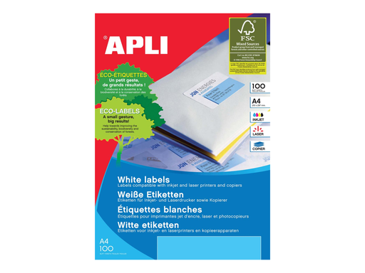 [582415] Etiketten Apli 18 etik/bl 63,5x46,6mm (100)