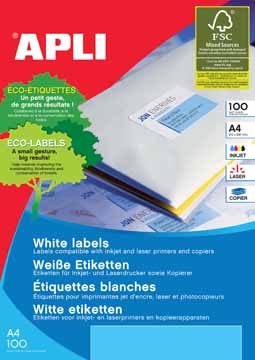 [TIM-582423] Etiketten Apli 02 etik/bl 199,6x144,5mm wit (100)