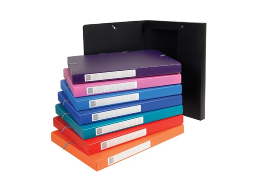 [TIM-5960E] Elastobox Exacompta Kreacover PP A4 rug 25mm assorti