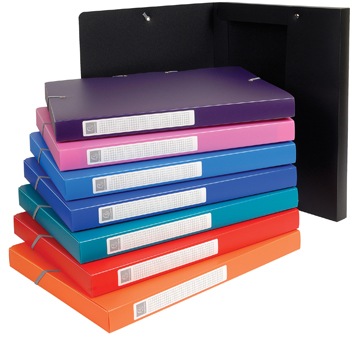 [TIM-5960E] Elastobox Exacompta Kreacover PP A4 rug 25mm assorti