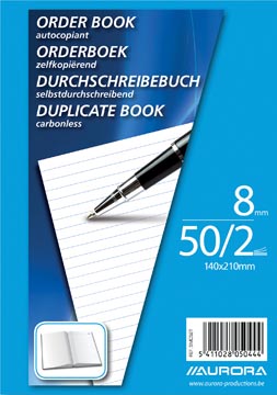 [KAN-5MC52] Orderboek Aurora A5 2x50vel geruit zelfkopiërend