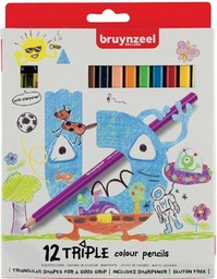 [TIM-6011912] Kleurpotlood Bruynzeel Kids Triple assorti (12)