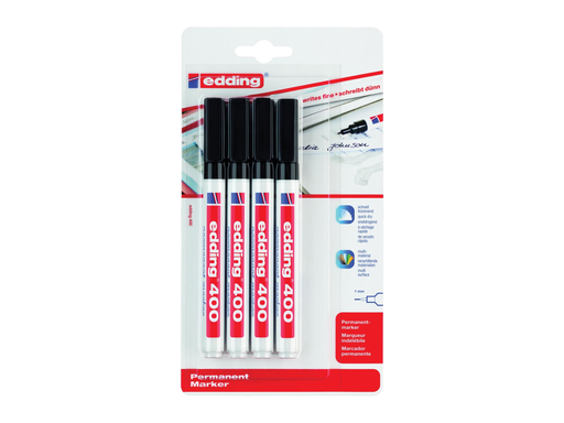 [TIM-6015001] Permanent marker Edding 400 ronde punt 1mm zwart (4)
