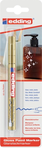 [TIM-6072053] Glanslakmarker Edding 751 ronde punt 1-2mm goud blister
