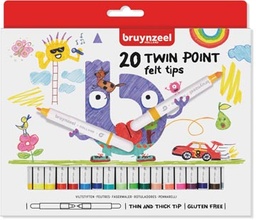 [TIM-6125020] Viltstift Bruynzeel Kids Twin Point assorti (20)