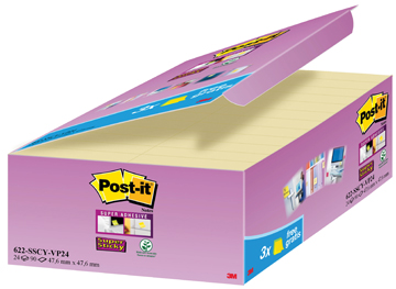 [TIM-622P24] Memoblok Post-It 47,6x47,6mm geel 18+6 gratis