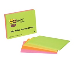 [TIM-64454SS] Memoblok Post It Super Sticky 98,4x149mm assorti (4)