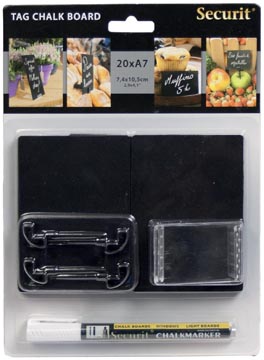 [TIM-6491459] Krijtbordje Securit A7 met marker en houders (20)