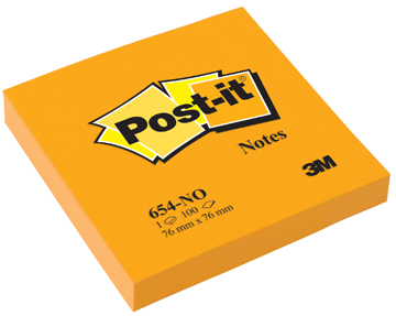 [TIM-654NO] Memoblok Post-It 76x76mm neonoranje