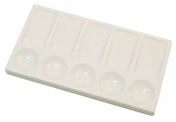 [TIM-66P] Mengpalet Talens 10,5x19,5cm 5 ronde & 5 rechthoekige mengvakjes wit