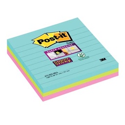 [TIM-675SSMI] Memoblok Post -it Super Sticky Miami 101x101mm gelijnd assorti (3)