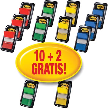 [TIM-680P102] Index Post-It Standaard assorti 10+2 gratis