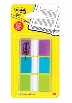 [TIM-680PBG] Index Post-it Standaard 25,4x43,2mm assorti blister (3)