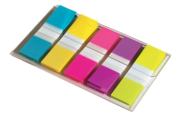 [TIM-6835CB] Index Post-It Smal 12x43mm turkoois, lichtgroen, oranje, roze, paars