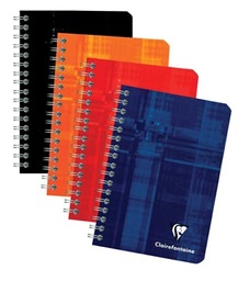 [TIM-685920C] Spiraalschrift Clairefontaine Metric karton 9,5x14cm 100blz zonder kantlijn geruit 5mm assorti