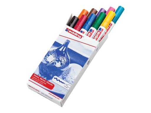 [TIM-750S10] Glanslakmarker Edding 750 ronde punt 2-4mm assorti (10)